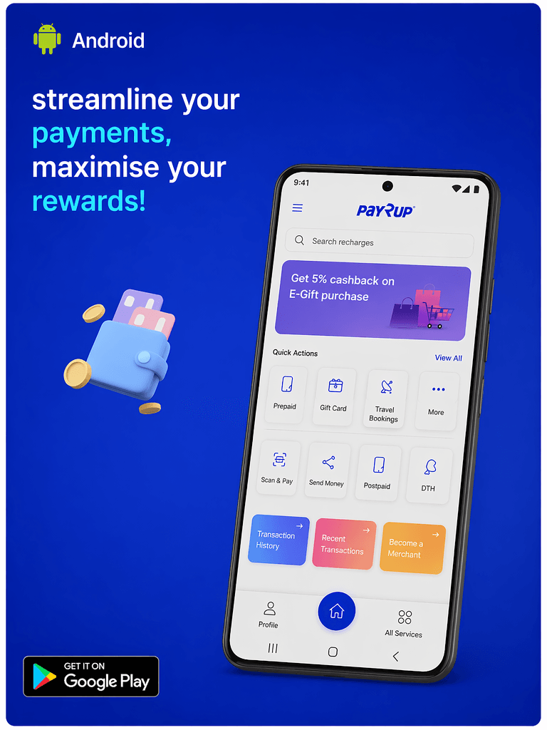 payRup Android Play Store app screenshot