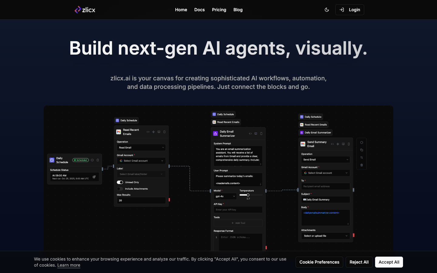 zlicx.ai website homepage preview